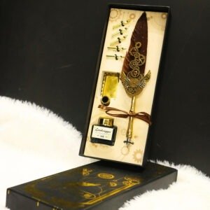 Vintage Feather Dip Pen Set