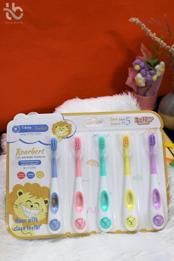 T-Brito Roarbert Lion Kids Toothbrush 5-Pack
