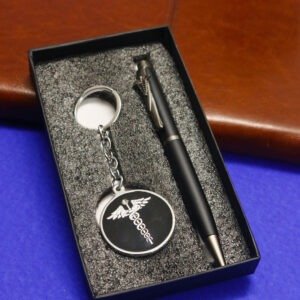 Caduceus Doctor Pen & Keychain Set (Alt View)