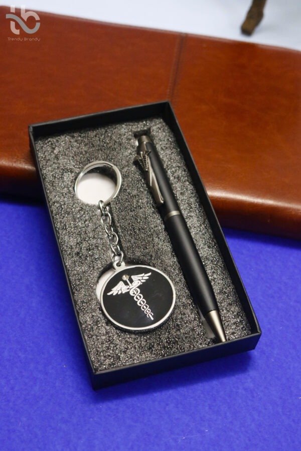 Caduceus Doctor Pen & Keychain Set (Alt View)
