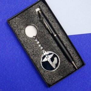 Caduceus Doctor Pen & Keychain Set