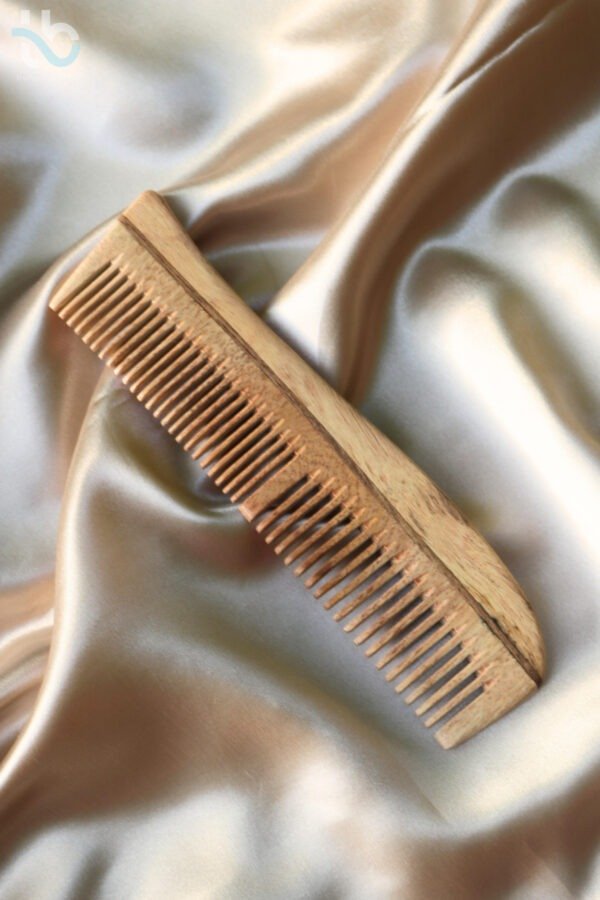 Neem Wood Wide-Tooth Comb (No Handle)