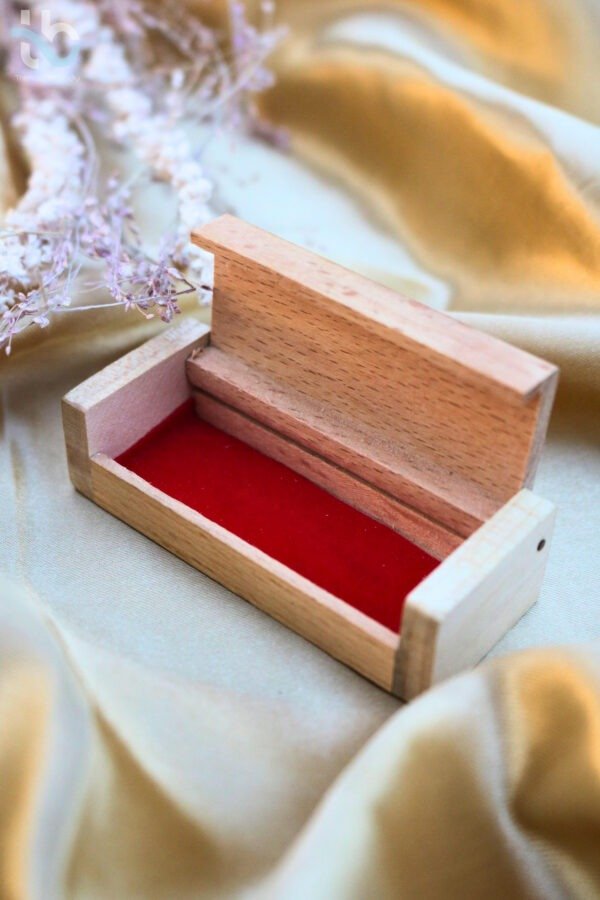 Natural Wood Keepsake Jewellery Box (Styled)