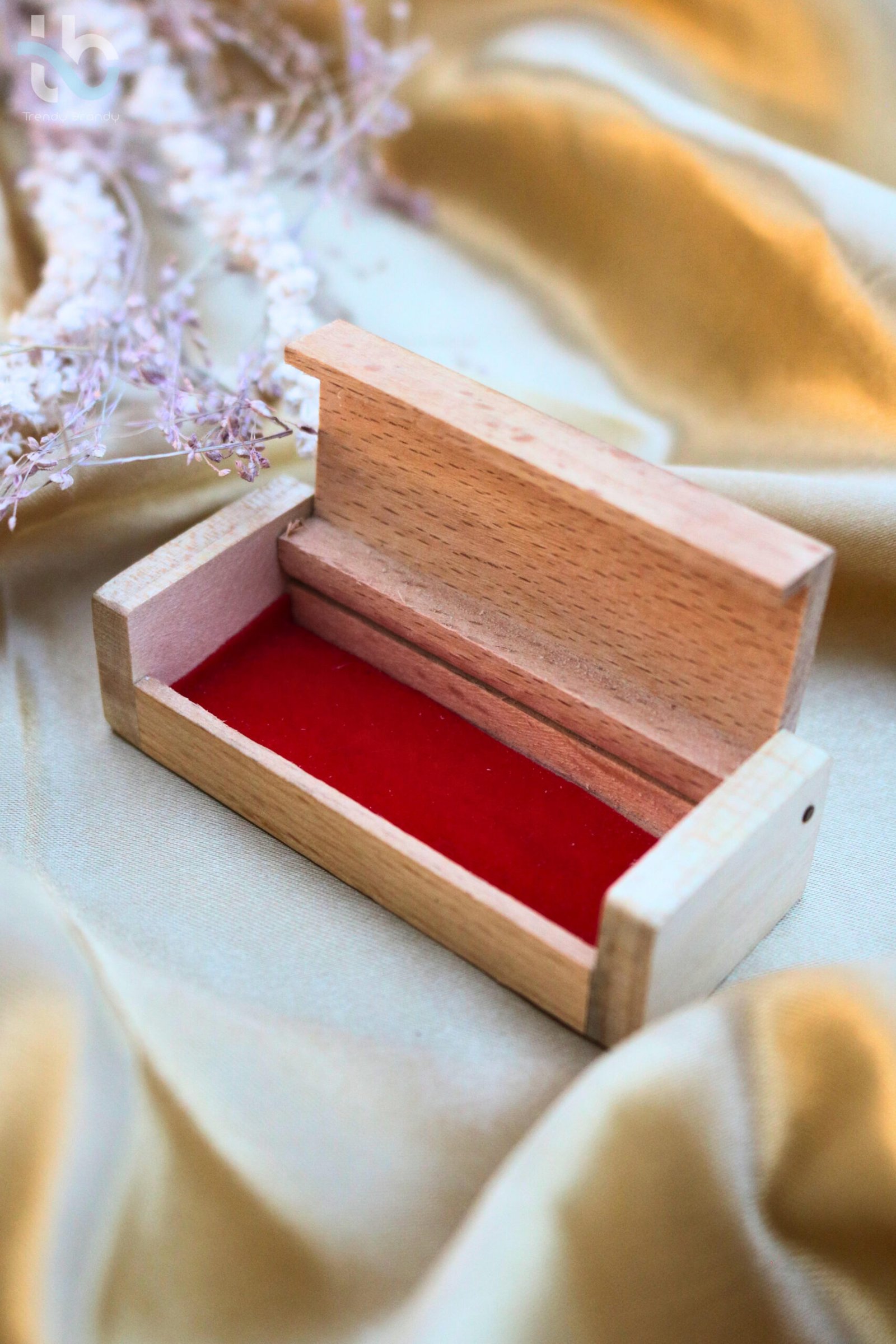 Natural Wood Keepsake Jewellery Box (Styled)